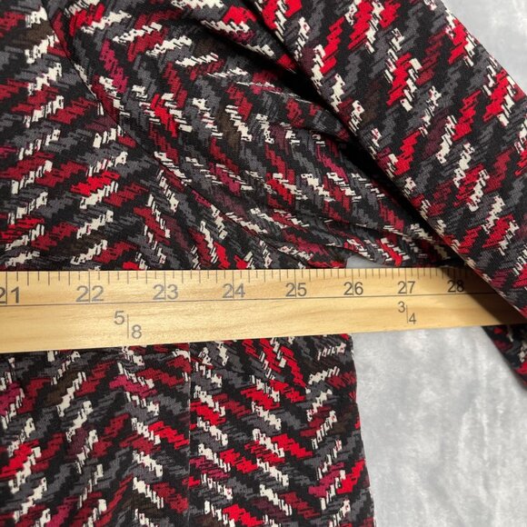 Catherines V Neck Printed Tunic Top Red Black Womens Plus Size 1XWP Petite - Picture 6 of 8